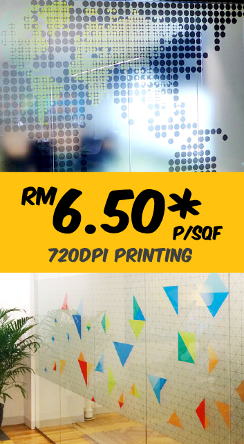 Graphic Printed Frosted Glass Sticker KL Malaysia