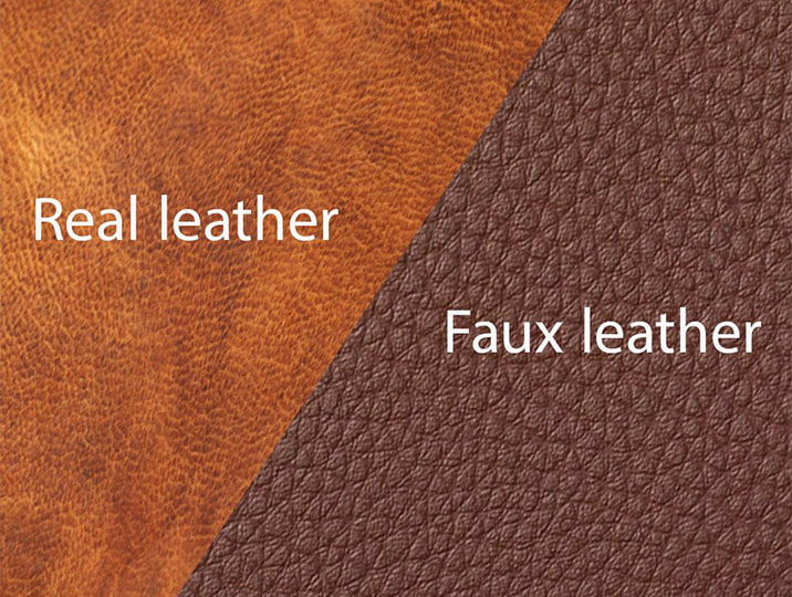 identify  real leather and faux leather texture 